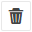 A black trashcan delete icon in a light grey square border.